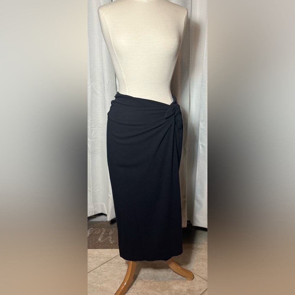 Express Elegant Black Wrap Skirt with a Tie on the Side